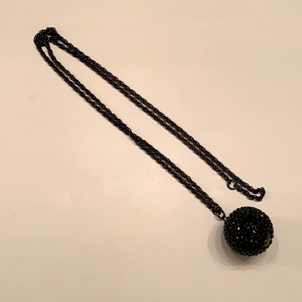 Disco ball black necklace